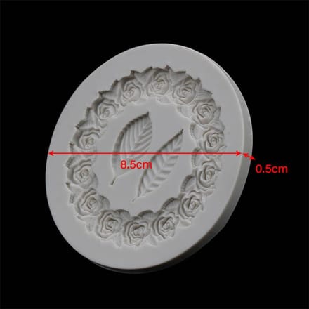 1Pc Rosette Bladeren Siliconen Mal Taart Diy Chocolade Mal Suiker Bakvorm grijze kleur