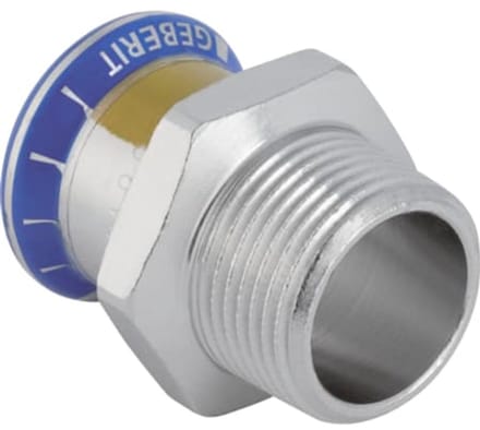 Geberit Mapress roestvast staal overgang met buitendraad (gas), DN 15, 34067
