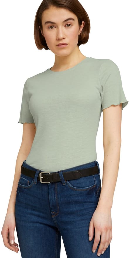 Tom Tailor Denim - TTDOLLY Suède leren riem met vierkante gesp - Maat 75 - black uni