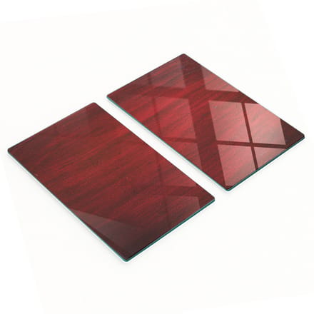 Decoratieve snijplanken van gehard glas, rood, 2x30x52 cm