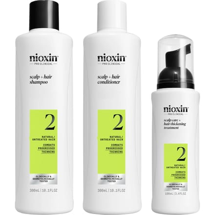 Nioxin System 2 – Loyalty Kit - voor Natuurlijk Haar - Anti Haaruitval – Gevorderde Uitdunning – 300+300+100ml