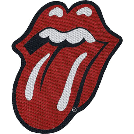 The Rolling Stones Patch - Tongue Cut Out - voor Geen - rood-zwart-wit