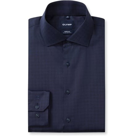 OLYMP No. Six Overhemd, Super Slim, Royal Kent, Marineblauw