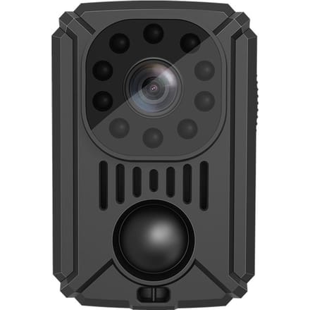1080P HD op het lichaam gemonteerde camera Draagbare videorecorder met automatisch nachtzicht Grote batterijcapaciteit zwart