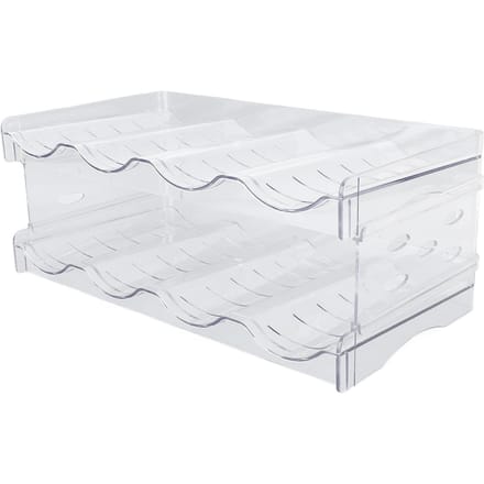 Organisateur de Bouteilles d'Eau Empilable Double Couche en Plastique Transparent Support de Rangement pour Tasses de Bureau pour white
