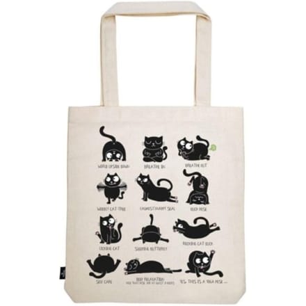Ed, the cat katoenen tas, formaat 39x42 cm. - cat yoga