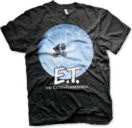 E.T. Heren Tshirt -M- Bike In The Moon Zwart