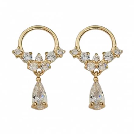 Oorbellen- Goud plating- Zirkonia- Klein-Charme Bijoux