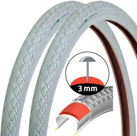 2x Fietsbanden Grijs Retro Stijl 28" 47-622 Lekvrij