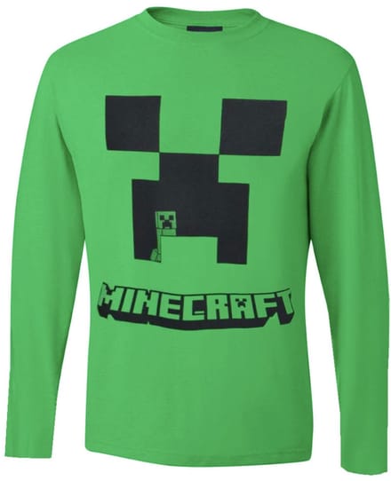 Minecraft T-shirt Lange Mouw - Maat 128 - 8 Jaar
