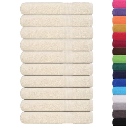 vidaXL - Handdoeken - FROGN - 10 - st - 100x200 - cm - 360 - g/m² - crème