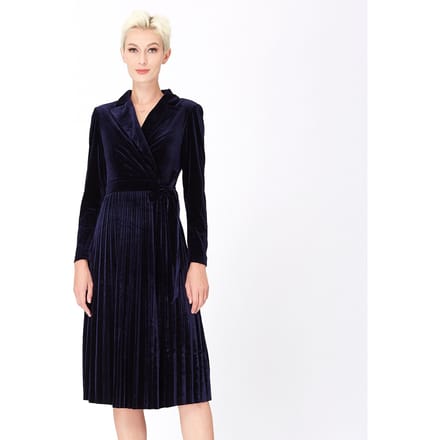 Velvet wrap effect -jurk