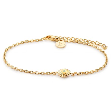 Mediterranean | 14K vergulde armband met turquoise zonbedel