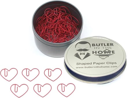 Hartvormige Paperclips Rood in Geschenkdoos - 100 Stuks