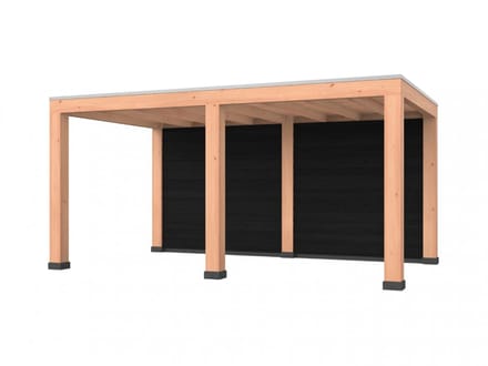 Douglas overkapping, 500 x 300, met achterwand, Westwood Modern Basic zwart