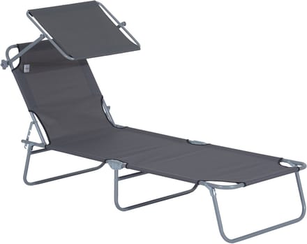 Ligbed - Kampeerbed - Vouwbed - Veldbed - Stretcher- Campingbedje - Opvouwbaar - 1 Persoon - Grijs