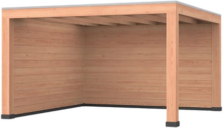 Douglas overkapping, 400 x 400, met achterwand en zijwand, Westwood Modern Plus