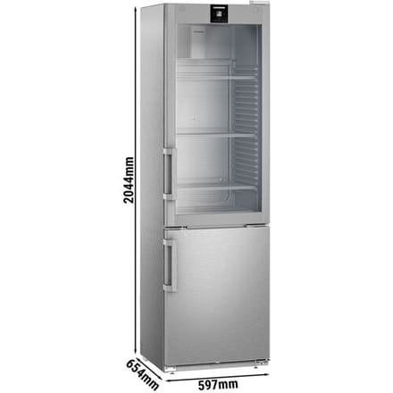 Liebherr RVS koel- & vriescombinatie PERFECTION - 232 liter - 1 glazen deur en 1 volle deur