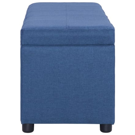 vidaXL - Bankje - met - opbergvak - 116 - cm - polyester - blauw
