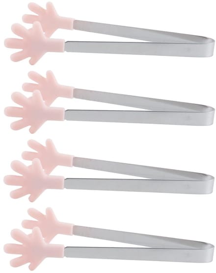 Dailygoods - Set van 4 Mini-Suikertangen met Siliconen Handvatten