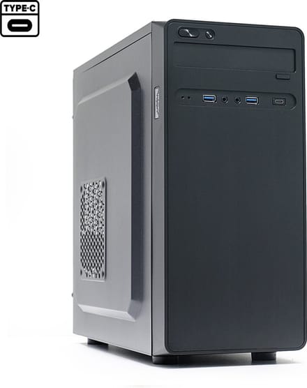 Micro-ATX Mini-Tower Behuizing Zonder Voeding - 1x USB-C - 2x USB3.0