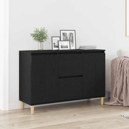 vidaXL - Dressoir - Zwart - 102 - x - 35 - x - 60 - cm - Bewerkt - hout