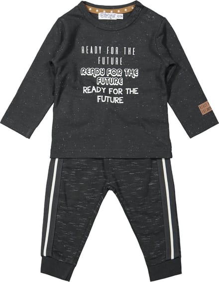 Dirkje - Boys 2 pce babysuit ls trousers Anthracite - maat 74