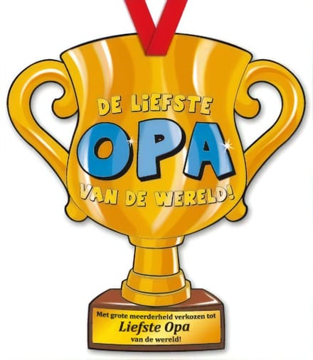 Paper Dreams Trofee Liefste Opa Van De Wereld! 33 Cm Karton Goud