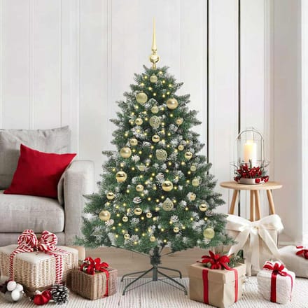 vidaXL - Kunstkerstboom - Groen - 150 - cm - PVC - en - Plastic - en - Staal