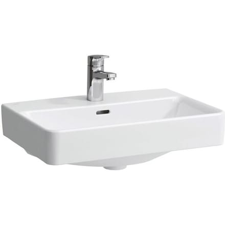 LAUFEN PRO S compact wastafel 55x38 cm met 1 kraangat met overloop, wit