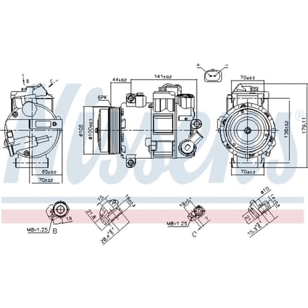 Compressor, airconditioner NISSENS 890412