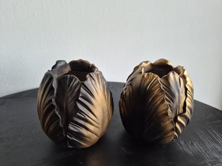 Vaas Toulon zwart/goud 12 cm 2 assorti