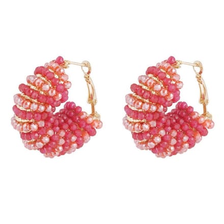 Yehwang Oorbellen Happy Beads goud rood
