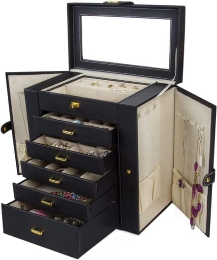 Juwelendoos - Sieraden organizer - Sieraden bewaren - 5 lades - Grote capaciteit - Zwart
