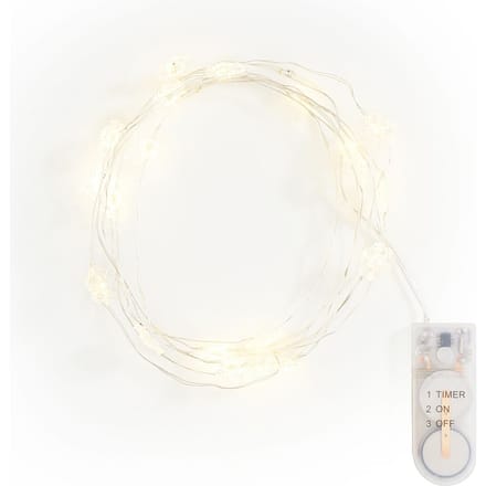 VBS Micro LED snoer lampjes "Sneeuwvlok", met timer