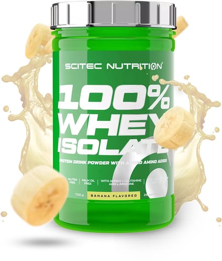 Scitec Nutrition® - 100% Whey Isolate (700 gram - Banana) - Banaan - 28 eiwitshakes - whey protein isolate - whey isolaat - poeder
