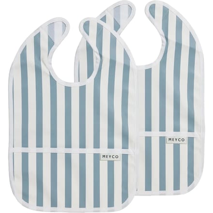 Meyco Baby Fat Stripe Slab Met Opvangbakje - 2-pack - Jeans Blue