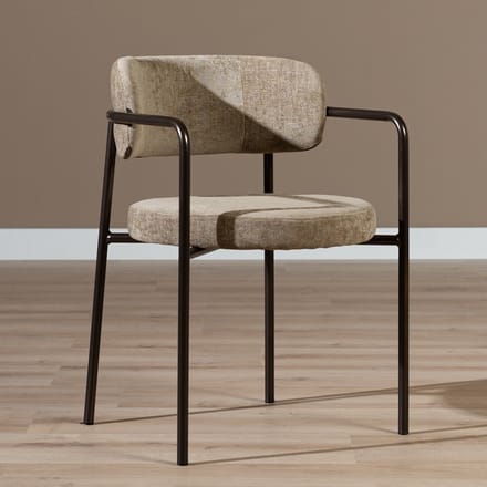 Bronx71® Velvet eetkamerstoel Gio taupe - stoel
