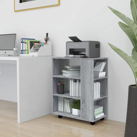 vidaXL - Rolkast - 60x35x75 - cm - bewerkt - hout - grijs - sonoma - eiken