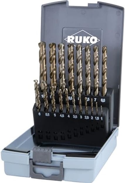 HSSE-Co 5 Twist Boor Set - 19 Stuks - DIN 338 - Gold Finish