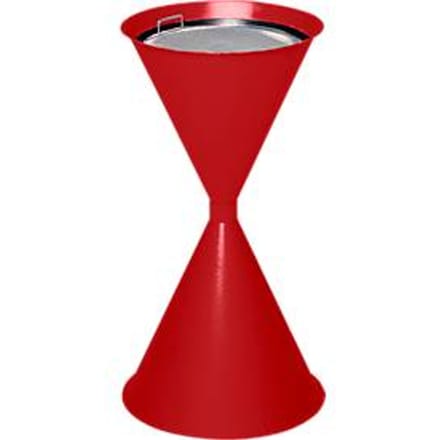 Staande asbak, van stalen, Ø 400 x H 700 mm, 15 liter, rood