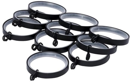 Intensions ring plat inclusief inlage en clip - ø 28 mm - zwart mat - 10 stuks