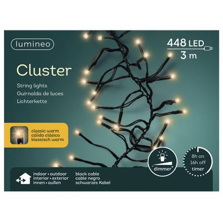 4,2M LED Cluster kerstboomverlichting - Goud - 448 lampjes - Dimbaar