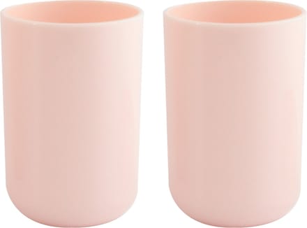MSV Drinkbeker/limonadebeker - 4x - PS kunststof - lichtroze - 490 ml - camping bekers