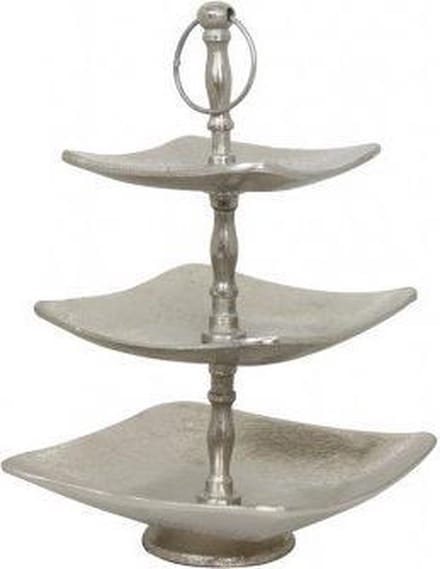 Livlight etagere 3 laags zilver vierkant - Tonder