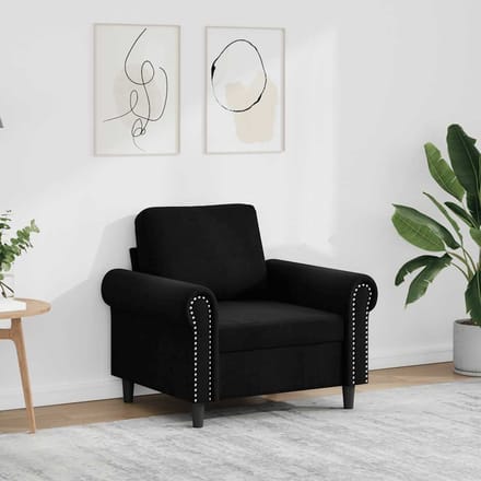 vidaXL - Fauteuil - 60 - cm - fluweel - zwart