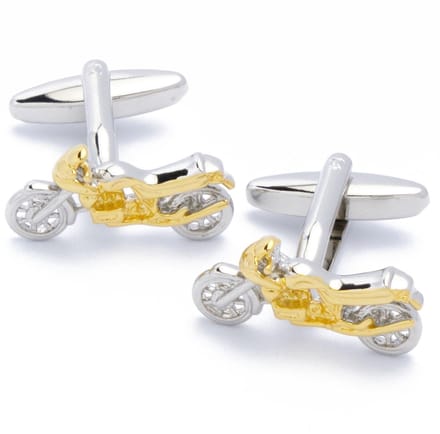 Manchetknopen - Motorfiets Zilver en Goudkleurig