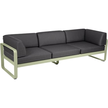 Fermob BELLEVIE club sofa 3 zits - 65 lindegroen mat - A3 grafietgrijs