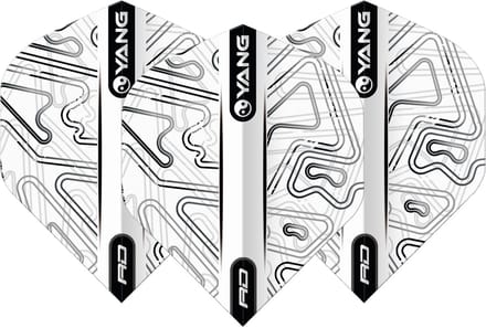 Red Dragon Yin Yang White Black - Dart Flights