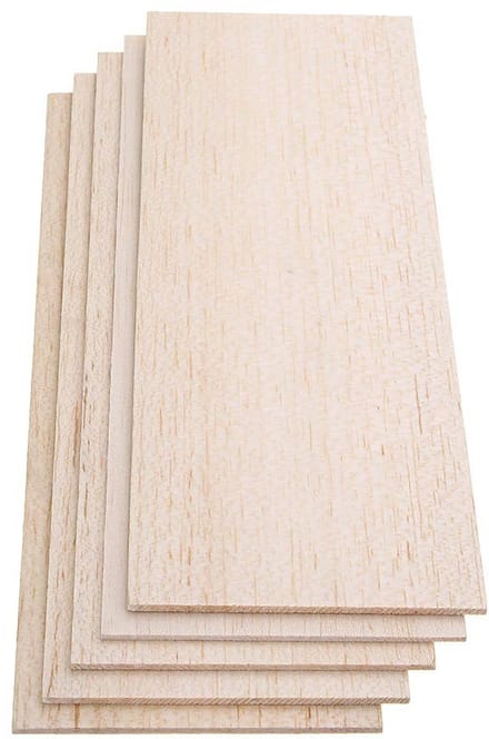 Balsa Hout Platen 310x100mm Set van 5 Stuks - 8mm Dik Voor Modelbouw en DIY